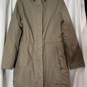 L.L. Bean Women’s Winter Warmer Jacket Coat Khaki Plush Fleece-lined-Size Large